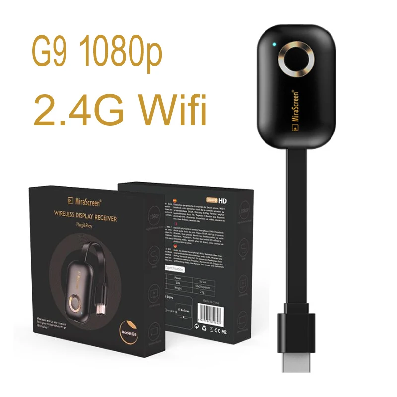 5G 2,4G беспроводной HDMI зеркальный экран зеркальное зеркало литой chromecast/Airplay miracast android tv stick 4K Mirascreen G9 WiFi Дисплей - Цвет: G9 2.4G 1080P