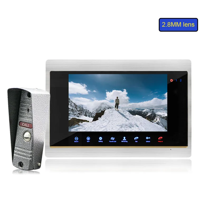 

HomeFong 7 Inch Touch Screen Video Intercom SystemTouch Button With 2.8MM Lens 1200TVL Doorbell Support Night/Day Visual