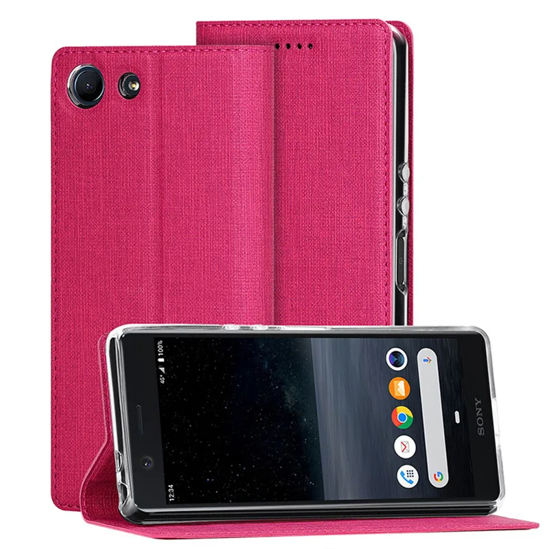 Для sony Xperia Ace роскошный противоударный чехол откидной бумажник для телефона из натуральной кожи защитный чехол для sony Xperia Ace - Цвет: Red