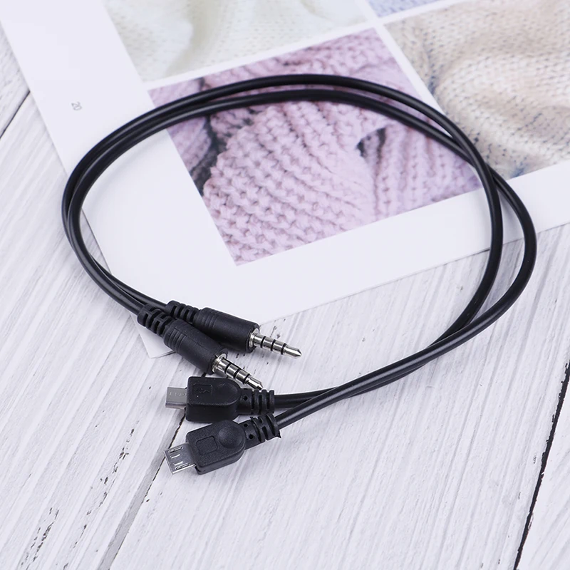 2 шт. 3 5 мм стерео штекер к micro USB Автомобильный Кабель AUX Out 40 см|Кабели VGA| |