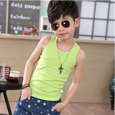 children's top toddler boy tank tops kids undershirt boys girls camisole cotton soft singlet child teenager 2/5/6/8/10/13 year baby white cotton t shirt	 Tops & Tees