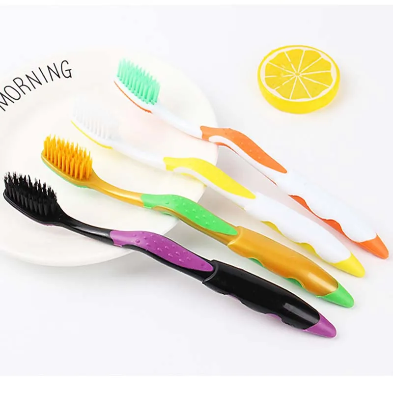 

Hot Sale 4PCS Double Ultra Soft Toothbrush Bamboo Charcoal Nano Brush Teeth Cleaning Oral Hygiene Dental Care Cheap price