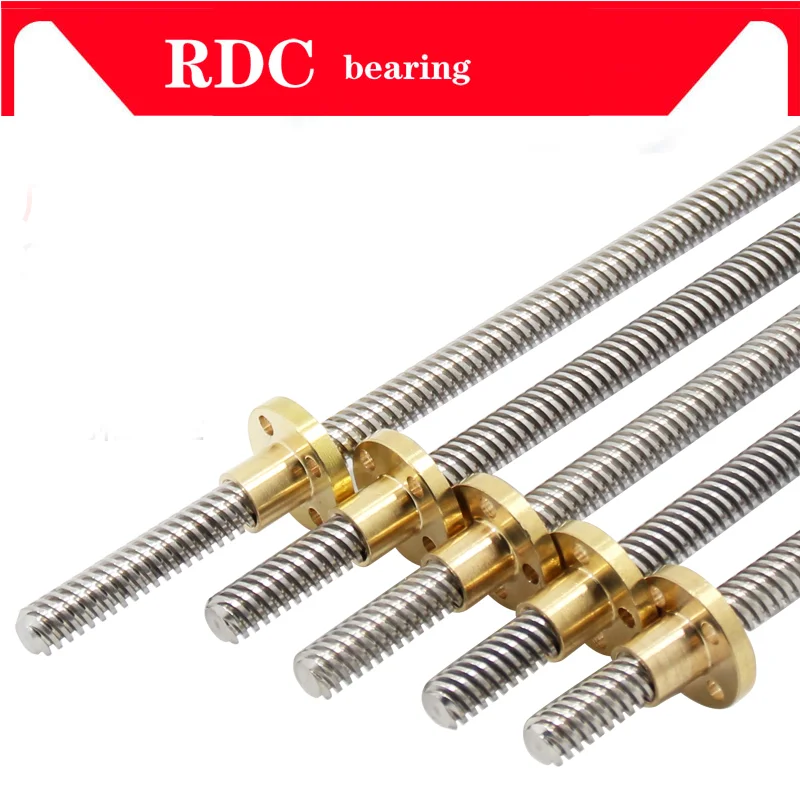 304 stainless steel T10 screw length 100 200 300 400 500 600 700 800 1000mm lead 2 3 4 8 10 12 trapezoidal spindle screw and nut