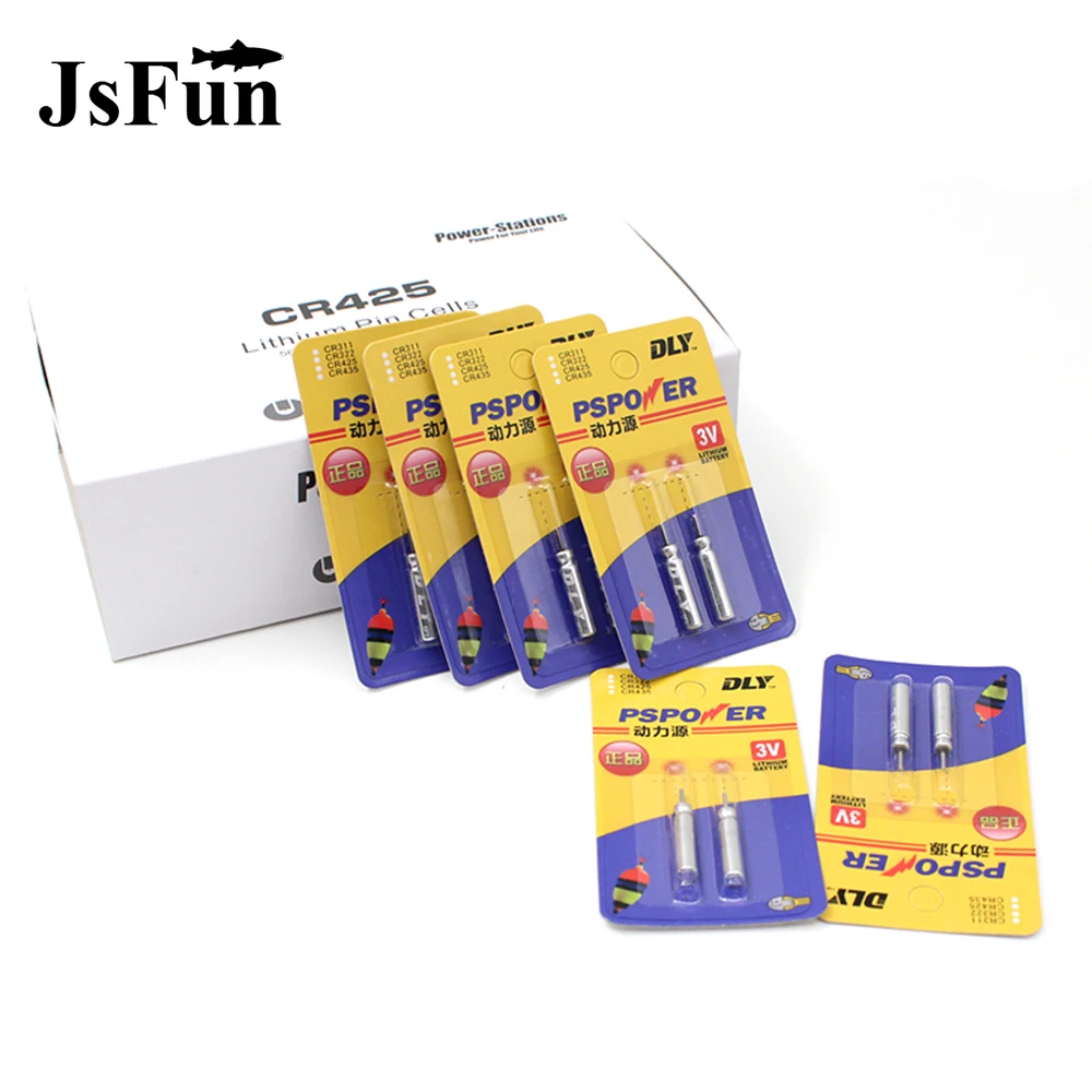 JSFUN 20/50/100 шт CR425 электронный Рыбалка плавающие батарейки литий ячейки с булавками светящийся поплавок Ночная Рыбалка снасти PJ02