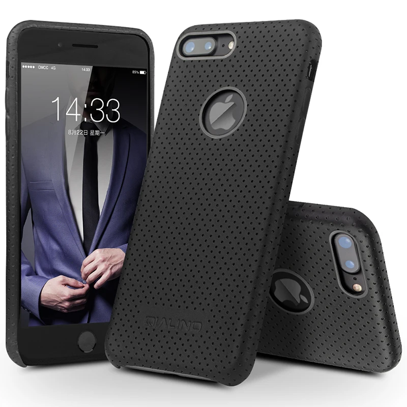 

QIALINO Luxury Genuine Leather Back Cover for iPhone 8 Fashion Ultra Thin Business Phone Case for iPhone 8 plus for 4.7/5.5 inch