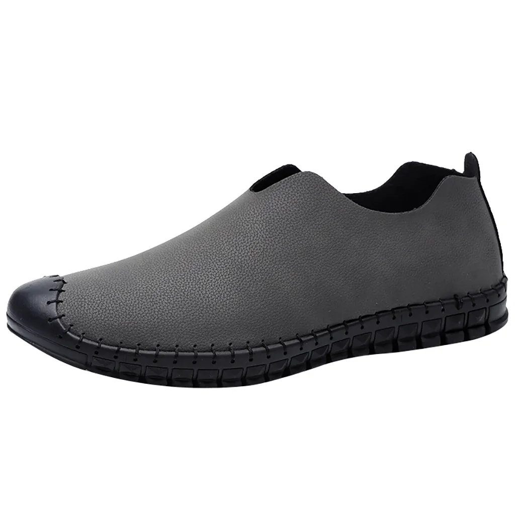 

Fashion Men's Casual Breathable Leather Shoes Round Head Wild Leather Shoes Pure hand sewing Men's moccasin Light flat shoes