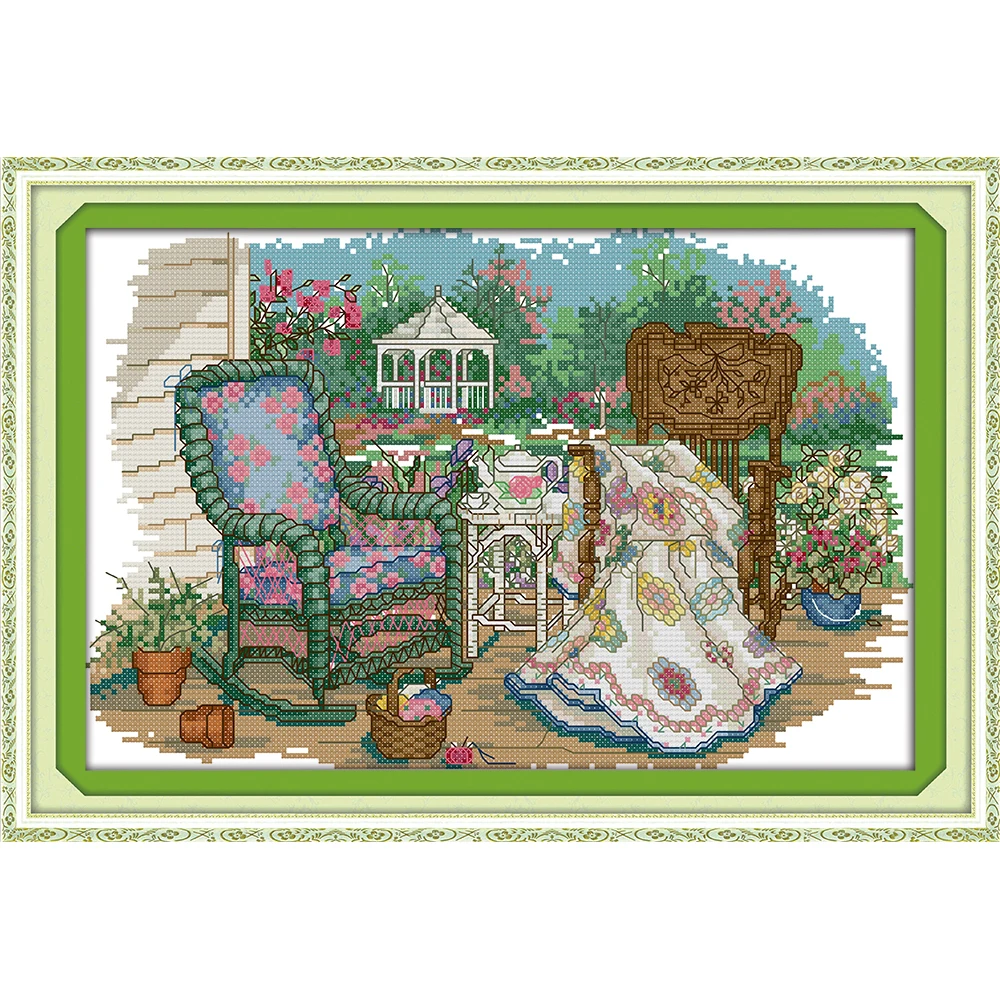 

Everlasting love The grandmother's cane chair Chinese cross stitch kits Ecological cotton stamped Christmas decorations for home