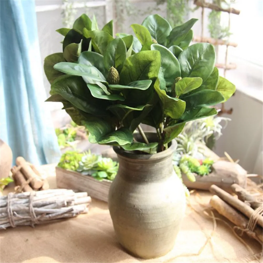 Artificial Magnolia Leaves High-grade Simulation Indoor Plants For Wedding Home Table Garden Marriage Decoration