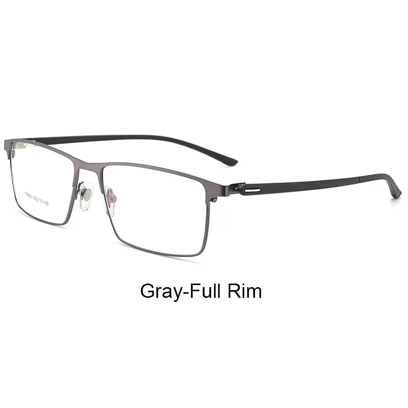 P9960 мужской титановый сплав оправа для очков для мужчин очки IP гальванический сплав Материал, полный обод и половина обода - Цвет оправы: GrayFullRim