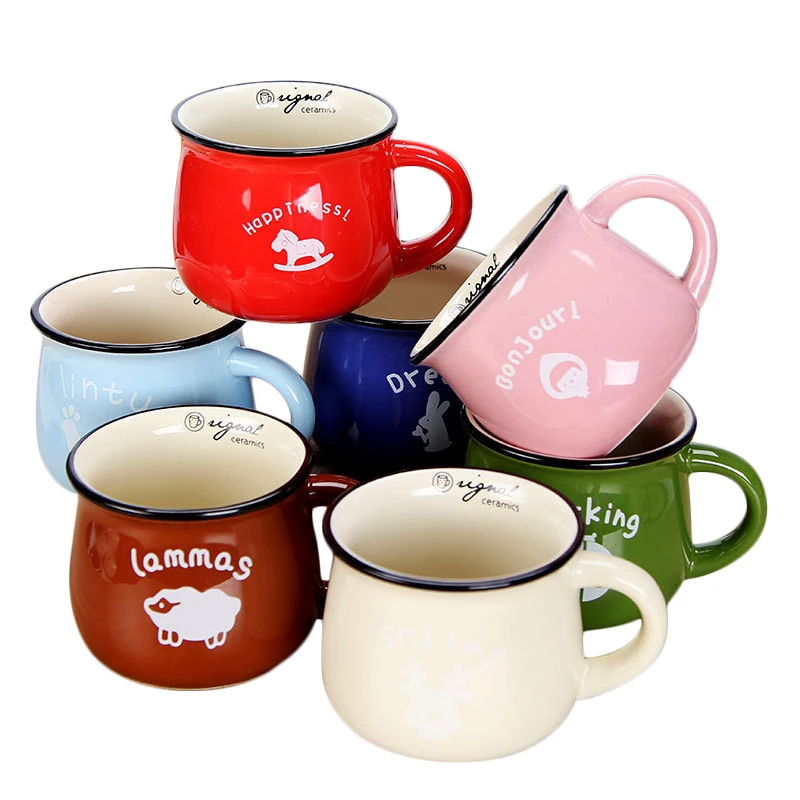 Чашки и кружки Caneca винтажная маленькая керамическая кофейная кружка с 7 цветами