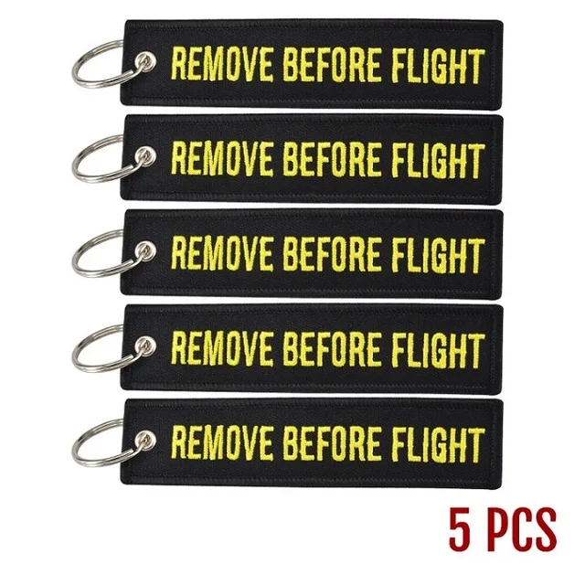 POMPOM 5pcs/lot Remove Before Flight Keychains for Aviation Gifts OEM Key Chains Embroidery Chain Keyring Key Chaveiro Jewelry Dark Silver