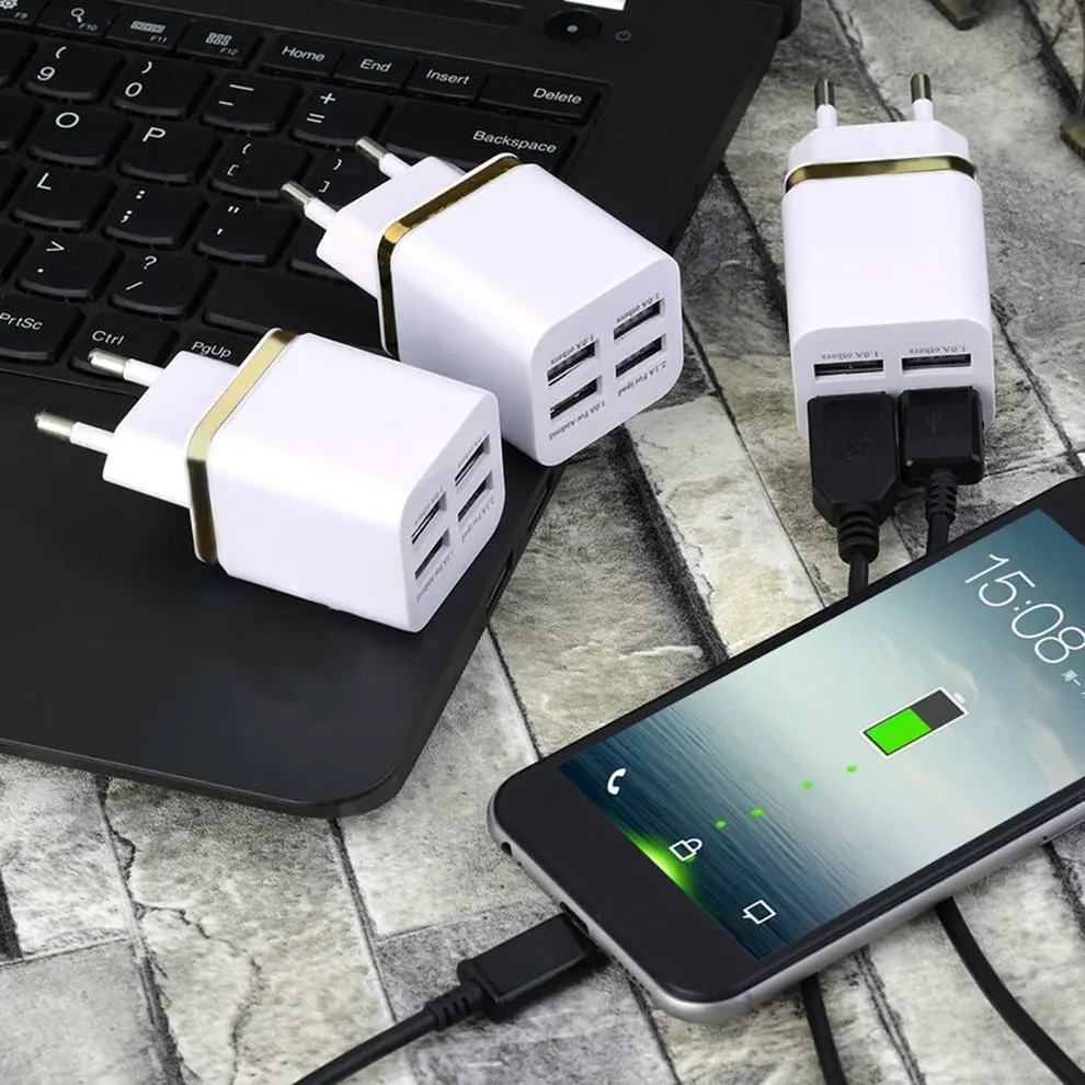 Universal 4 Ports USB Travel Wall Charger Multi Power Adapter Pack EU Plug | Мобильные телефоны и аксессуары