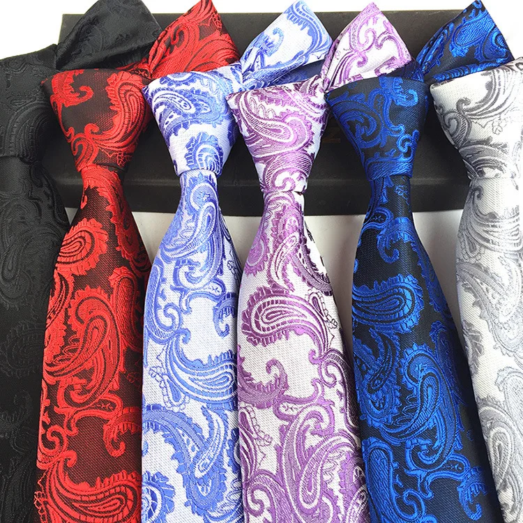 

2018 Classic Party Wedding Paisley Floral Silk Wedding Mens Extra Long Necktie