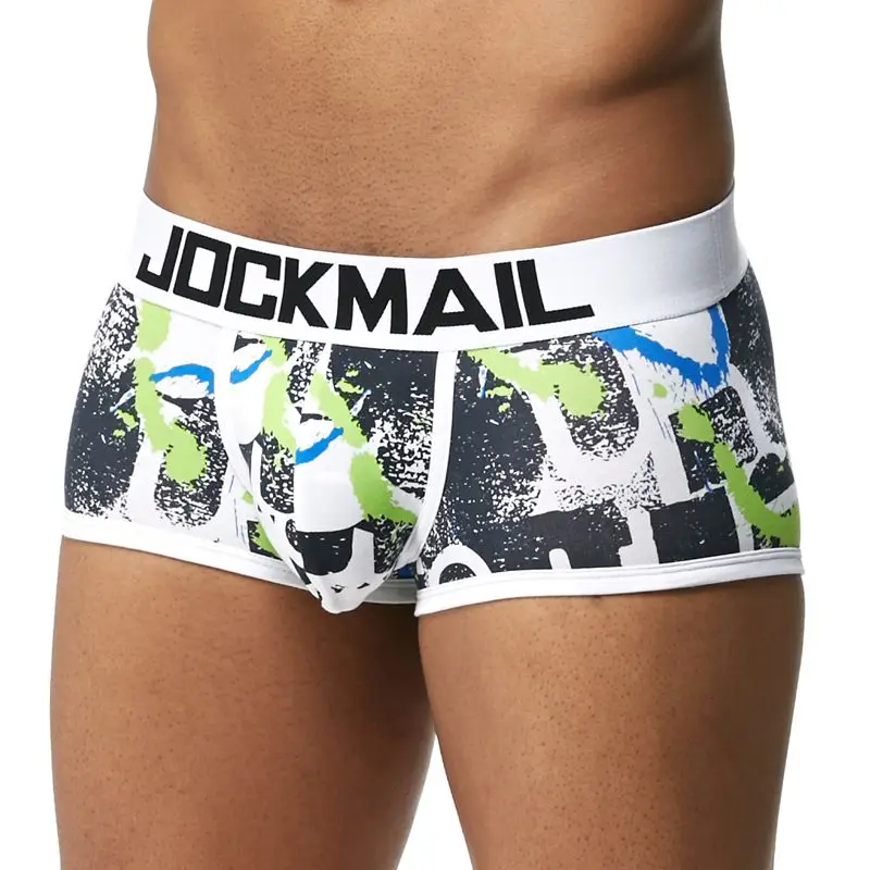 JOCKMAIL, Фирменное Сексуальное мужское нижнее белье, боксеры, трусы, гей, с мешочком для пениса, домашняя одежда для сна, высокое качество, мужское нижнее белье, боксеры, шорты, одежда для сна