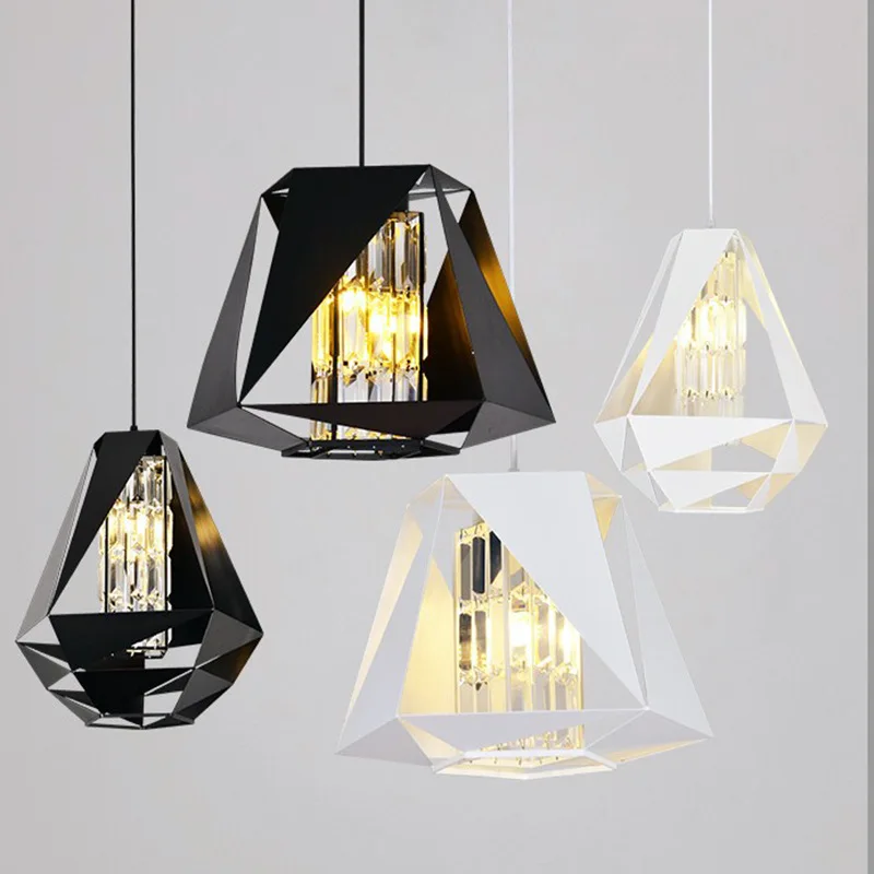

Vintage Pendant Lights Retro Crystal Hanging Lamp Loft Luminaire Kitchen Dining Bedroom Pendant Lamp E14 Lampholder Room Lamp
