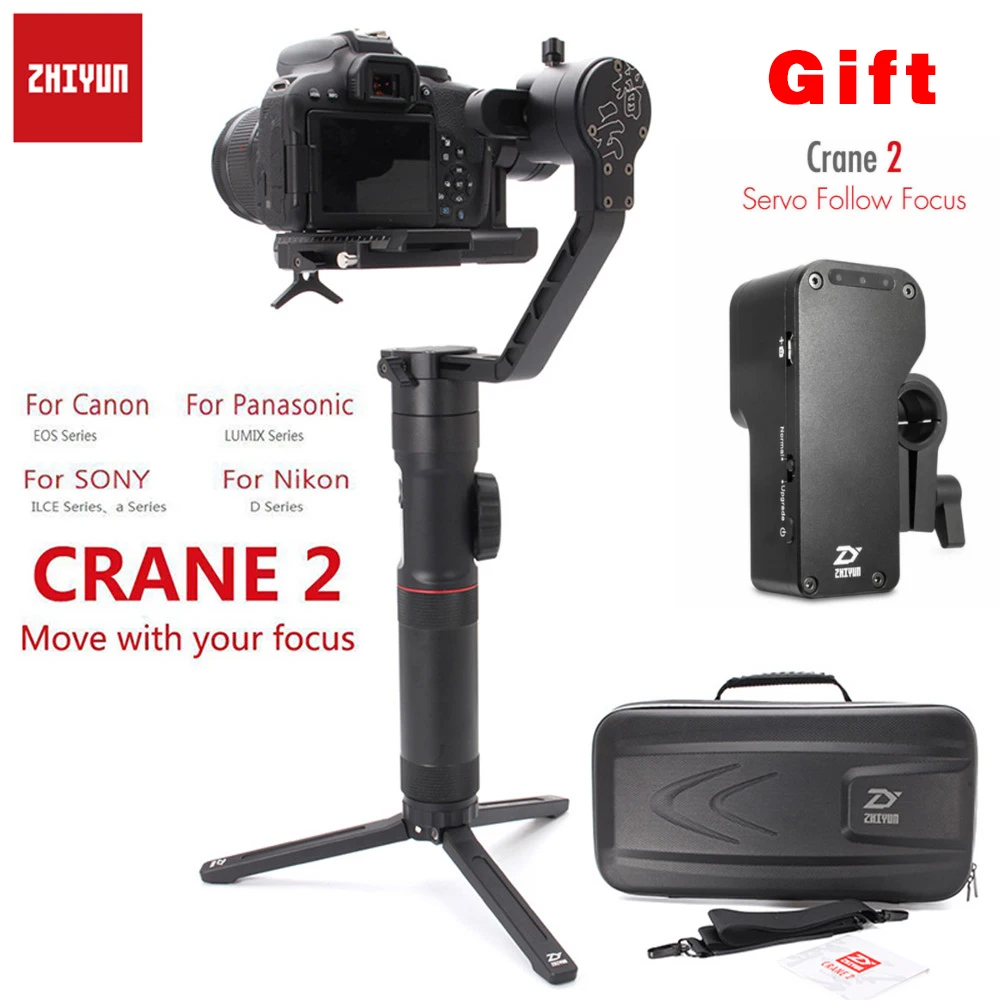 Zhi Yun Zhiyun Crane 2 3-осевой Ручной Стабилизатор гироскопа для всех моделей DSLR беззеркальной камеры для Canon 5D2 3 4