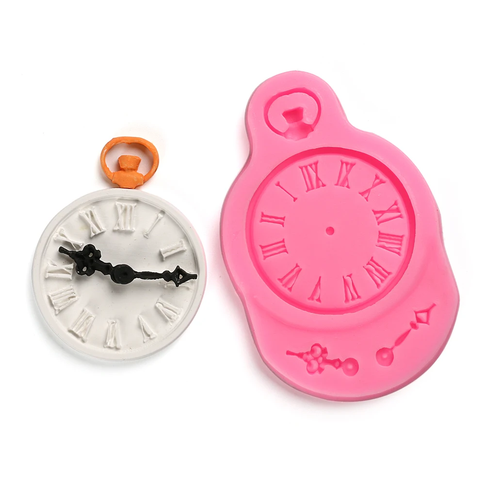 DIY Clock Watch Silicone Fondant Mold Chocolate Cookies Mould Soap Mold