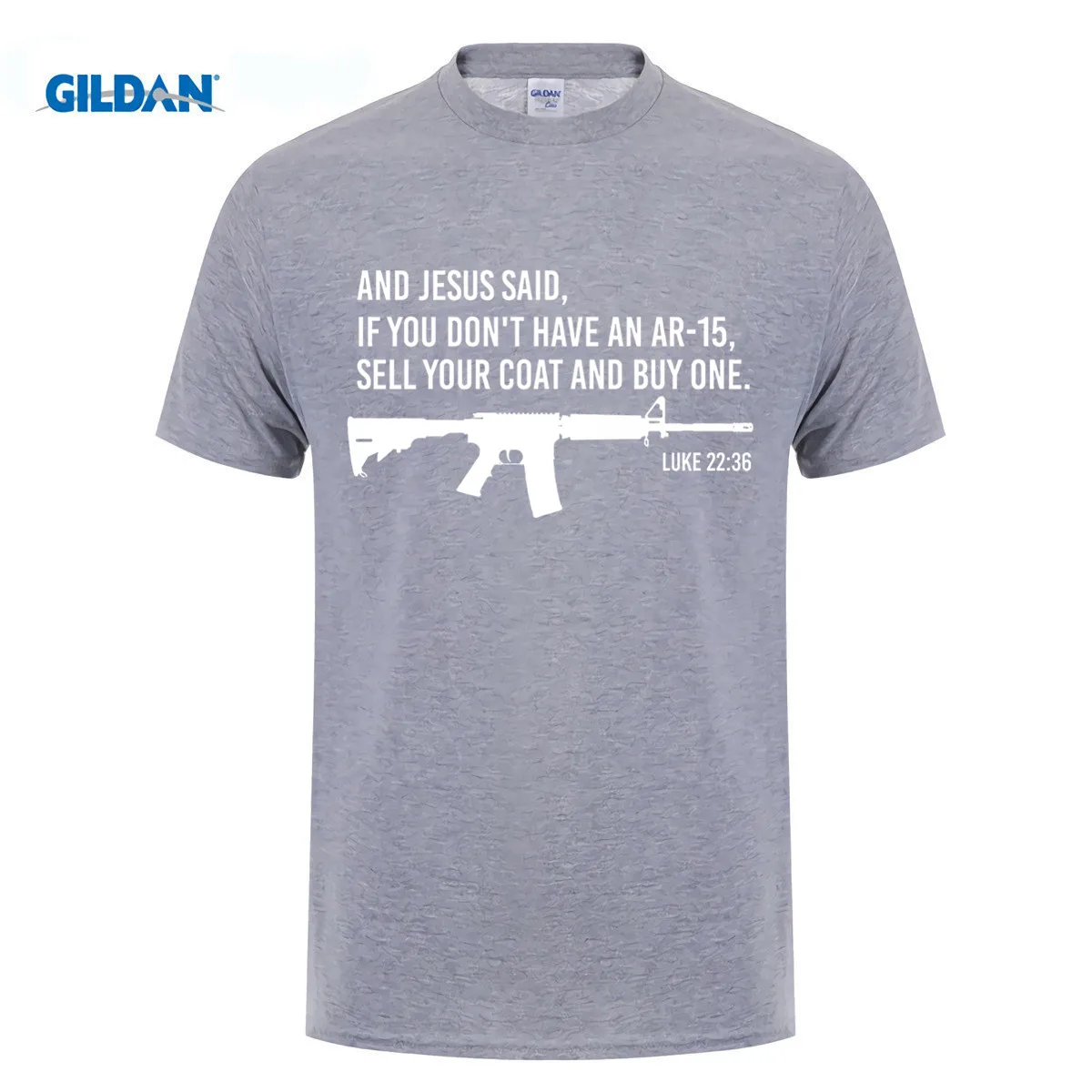 GILDAN Jesus Pro Gun AR15 Luke 2236 Bible Christian T Shirt in T Shirts Gildan jesus pro gun ar15 luke 2236 bible christian t shirt in t shirts