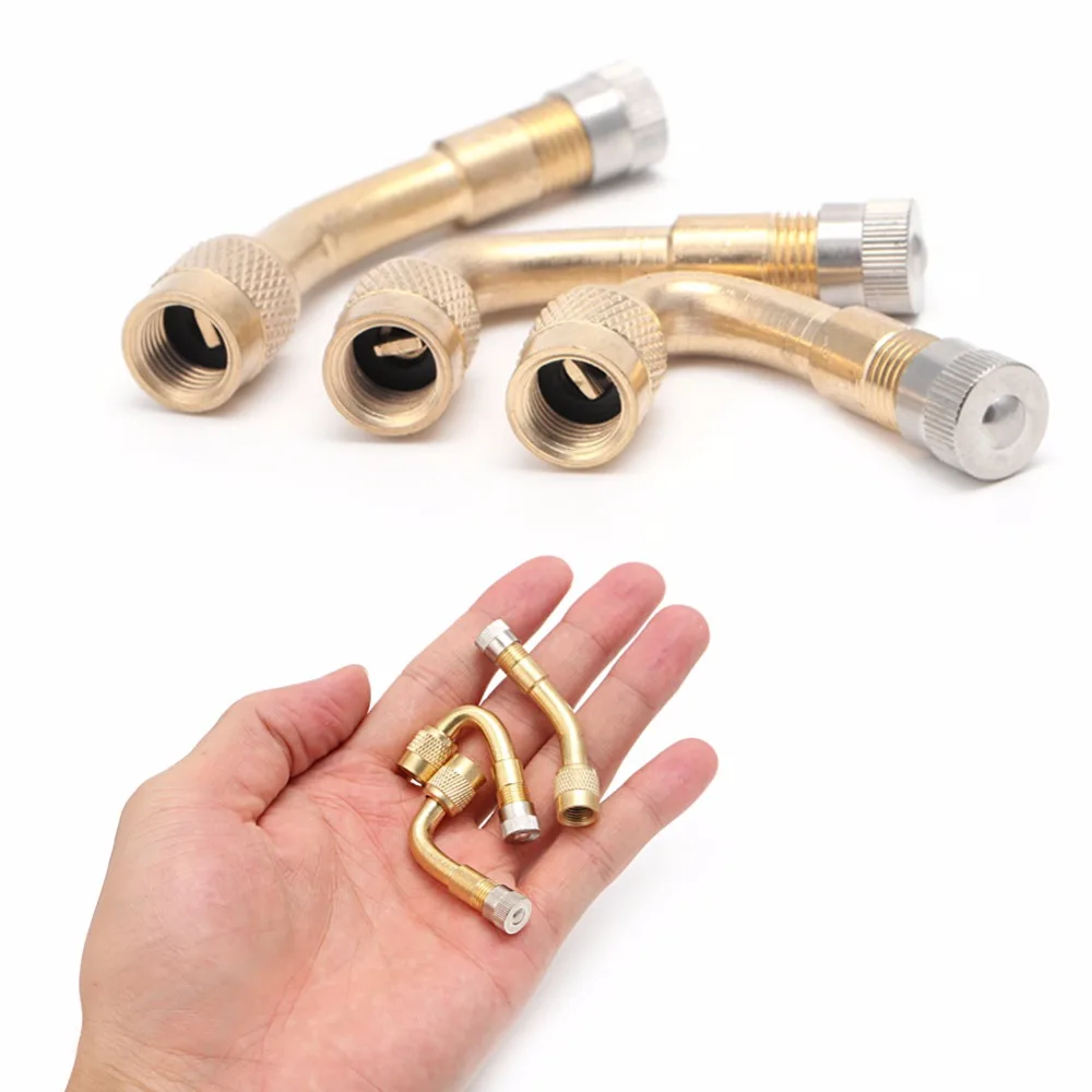 Brass Tyre Valve Extension Adaptor Motorcycle Car Tire Stem Extender 45