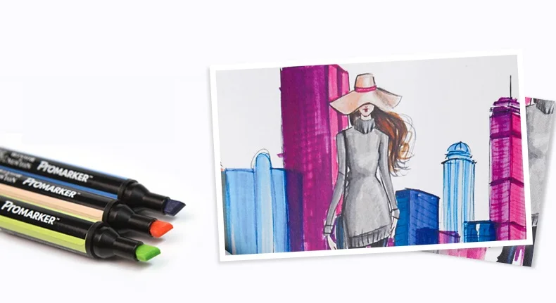 dedo do pé Redondo e Oblíqua Material de Arte Winsor & Newton Profissional Caneta Marcadora 6 e 12 Cores Dobro lado Desenho Marcador Caneta 15 professional drawing markers