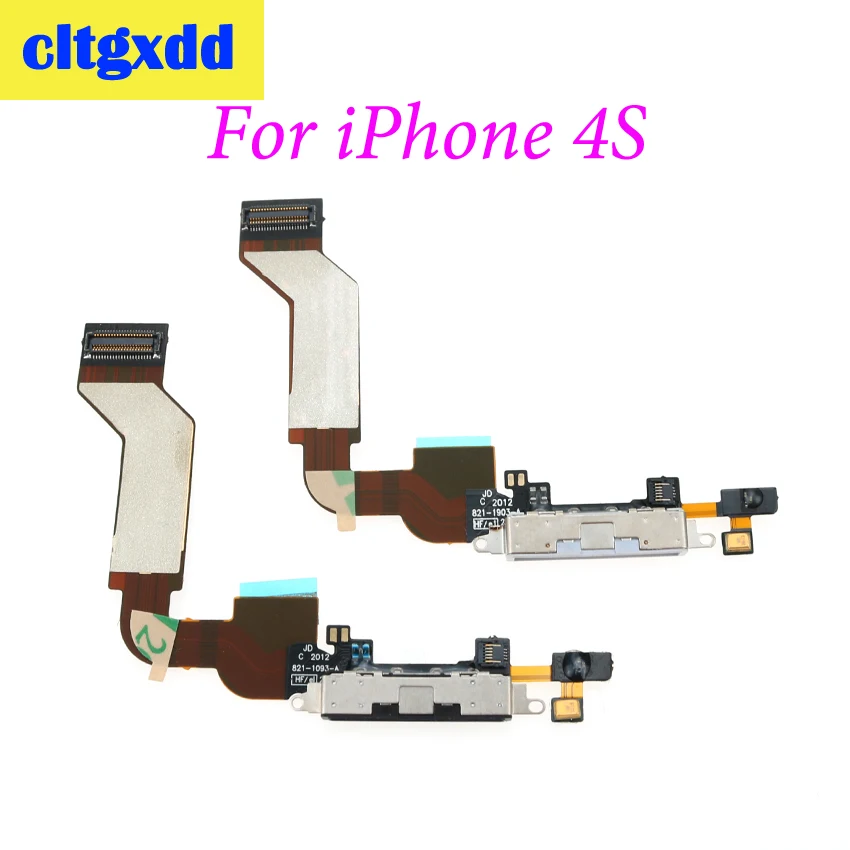 Cltgxdd usb разъем для зарядки док-станция разъем гибкий кабель с микрофоном для iPhone 4 4G 4S