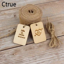 5 шт. Персонализированная гравировка на дереве бирка с веревкой на заказ имя, дата деревянные бирки деревенский Свадебный приглашение на свадьбу Сувениры Подарочная бирка