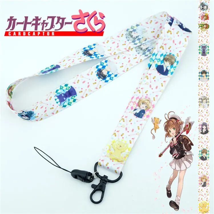 

Cute Anime Card Captor Sakura Neck Strap Lanyard for keys Mobile Phone Straps ID Card Badge Holder Rope key chains Cosplay Gift