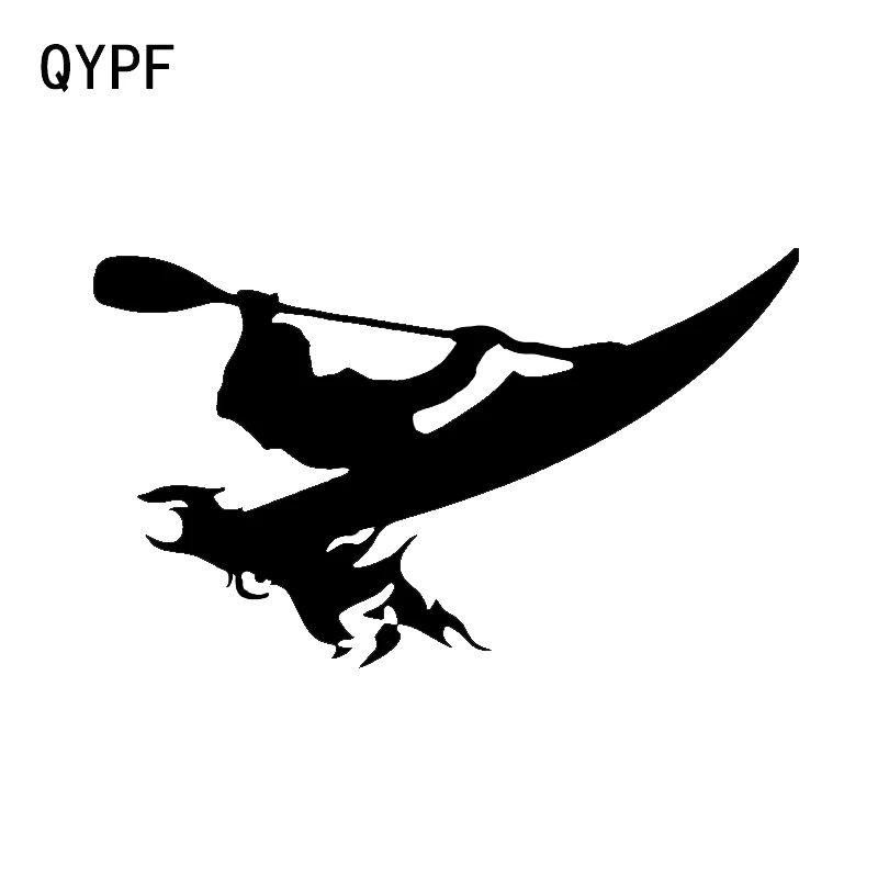 

QYPF 13.7*8.2CM Interesting River Exploring Canoeing Decor Car Styling Sticker Vinyl Accessories Silhouette C16-1229