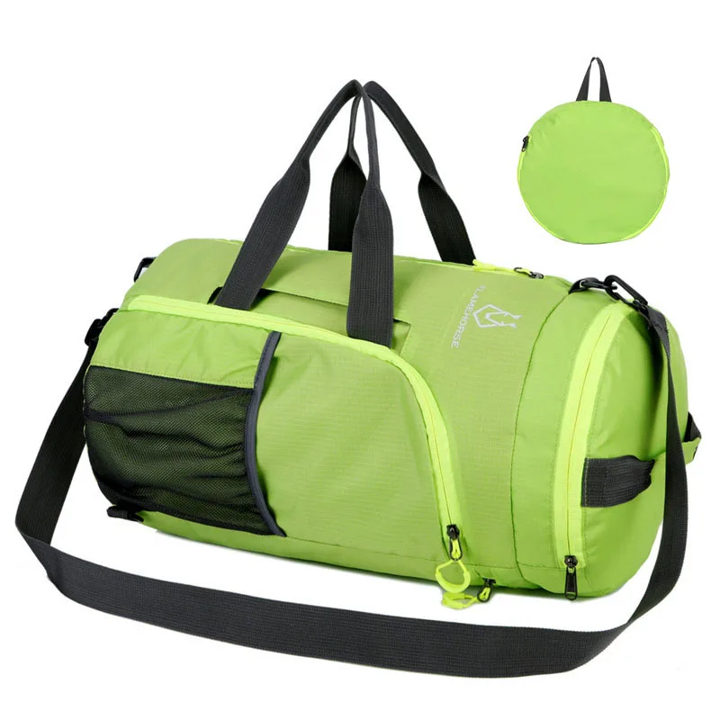 

Multi-purpose Casual Foldable Travel Duffle Bags Lightweight Nylon Large Capacity Handbag Portable Shoulder Messenger Bucket Bag