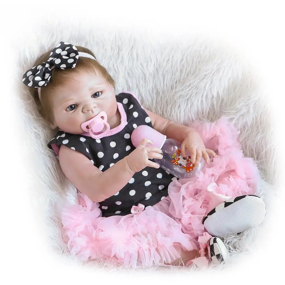 

New Cute Artificial 3D Little Baby Reborn Doll Nurses Bathing Practice Infant Toy