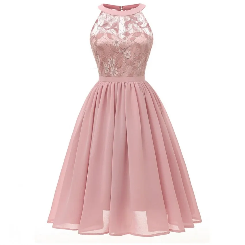 Robe Femme Ete Rouge, женское винтажное кружевное коктейльное платье принцессы с цветочным рисунком и декольте, вечерние платья, элегантное платье