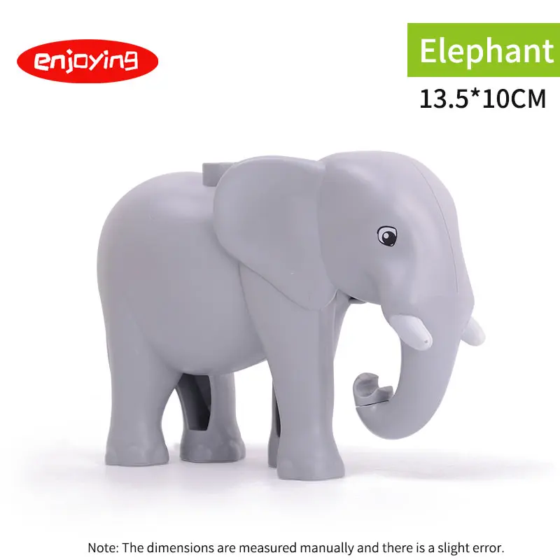 Legoing Duplos Animal Model Figures Big Building Blocks Sets Elephant Monkey Educational Toys for Children Gifts Brinquedos 