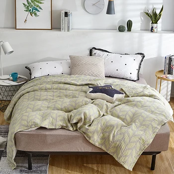 

100% Cotton Soft Medium Weight Breathable Snuggle Muslin Blanket All Weather Bed Blanket Adult Kids Toddler Coverlet Sheet