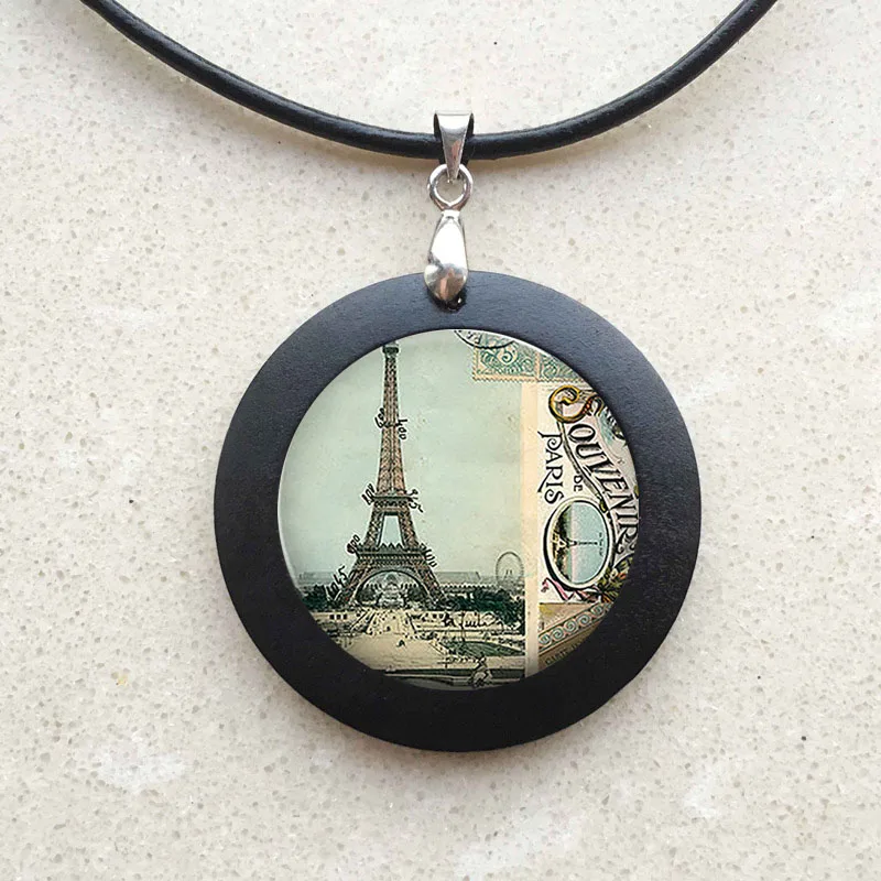 Torre Eiffel Vetro Cabochon Collana Con Ciondolo Moda Donna Collana 