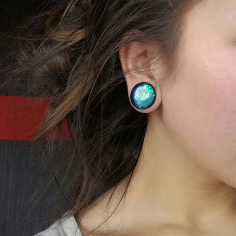 COOEAR Ear Tunnels Flesh Plugs Piercing Expander Stretchers Earrings Steel  Gem Women Jewelry Size 8g(3mm) to 5/8
