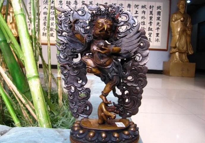 

fast shipping USPS to USA S2696 10 Tibet Buddhism Temole 100% Pure Bronze Copper Garuda Bird God Buddha Statue