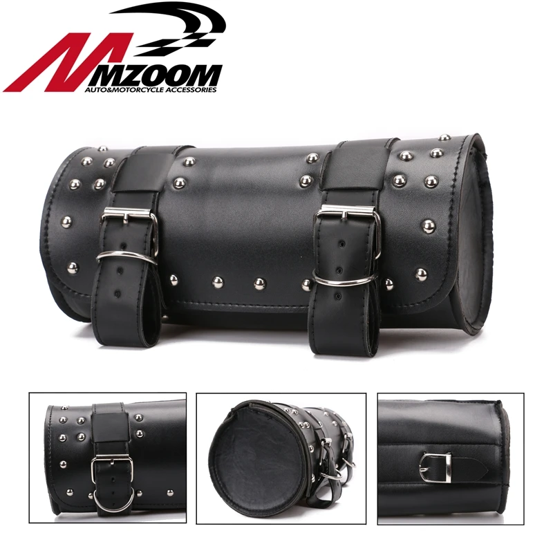 New style Paired Motorcycle Leather PU Leather Saddle Tool Pouch Cruiser Bag on