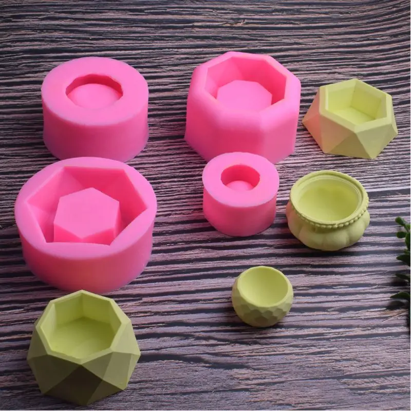 

Silicone Candle Soap Bottle Mold Succulent Planter Flower Pot Ashtray Resin Mold