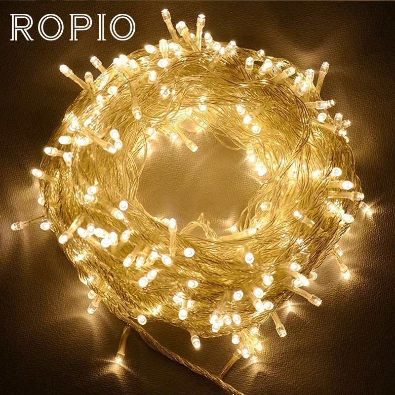 ROPIO 10 м 100 светодиодная гирлянда сказочные огни водонепроницаемый домашний сад