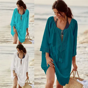 

2019 Long Lace Chiffon Bikini Cover Up Women Bikini Cover Up Swimwear Women Robe De Plage Cardigan Beach Blanket Swimsuit Ups