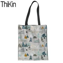 THIKIN большой Ёмкость женская сумка-шоппер Приключение ждет Печать холст тотализатор сумка женская перерабатываемая сумка Eco обувь для девочек школьный рюкзак