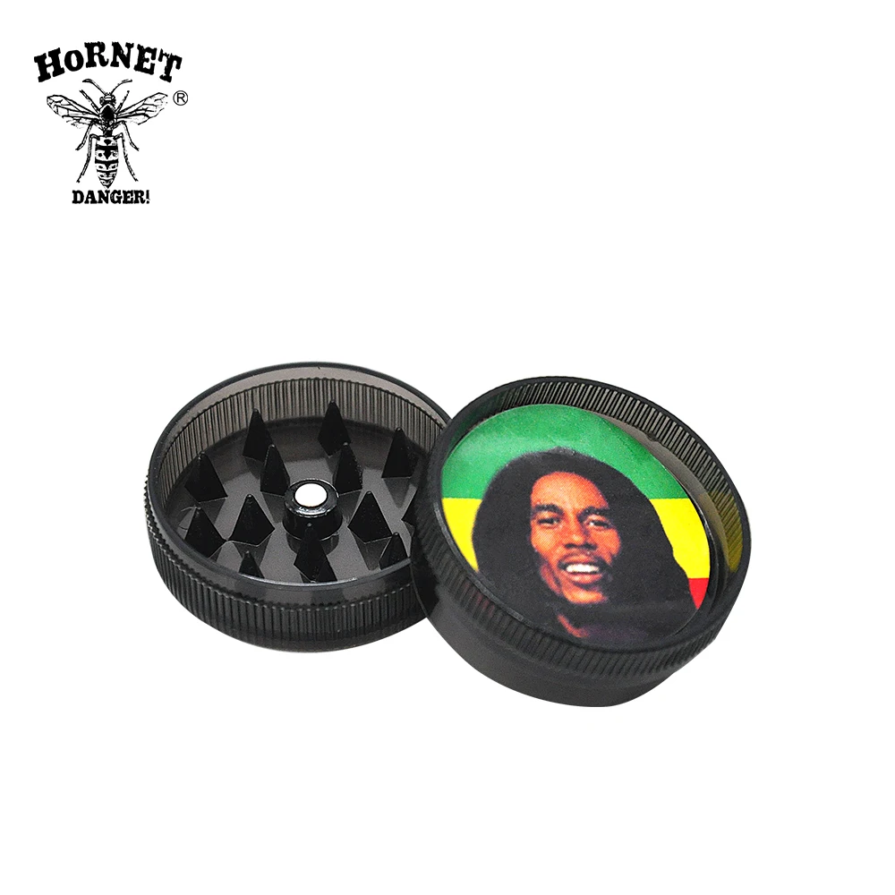 2pcs/ Lot Diameter 30.8MM Tiny Plastic Herb Herbal Reggae Grinder Jamaica BOB Marley Tobacco