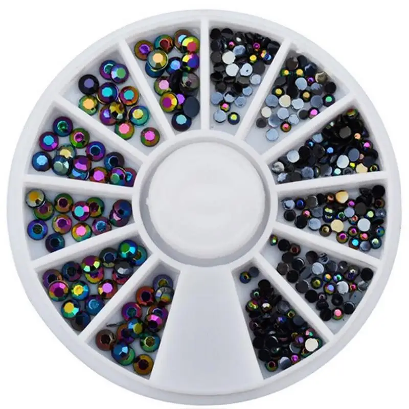 

DIY nail art decorations Wheel black AB Acrylic rystal Nail Glitter Nail Rhinestones Nail Wheel Nail Tools Accessories