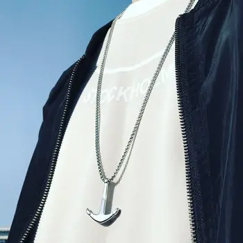 

Mcllroy necklace men/stainless steel/chain/anchor/long/necklaces pendants for women mens punk link chain jewelry erkek kolye