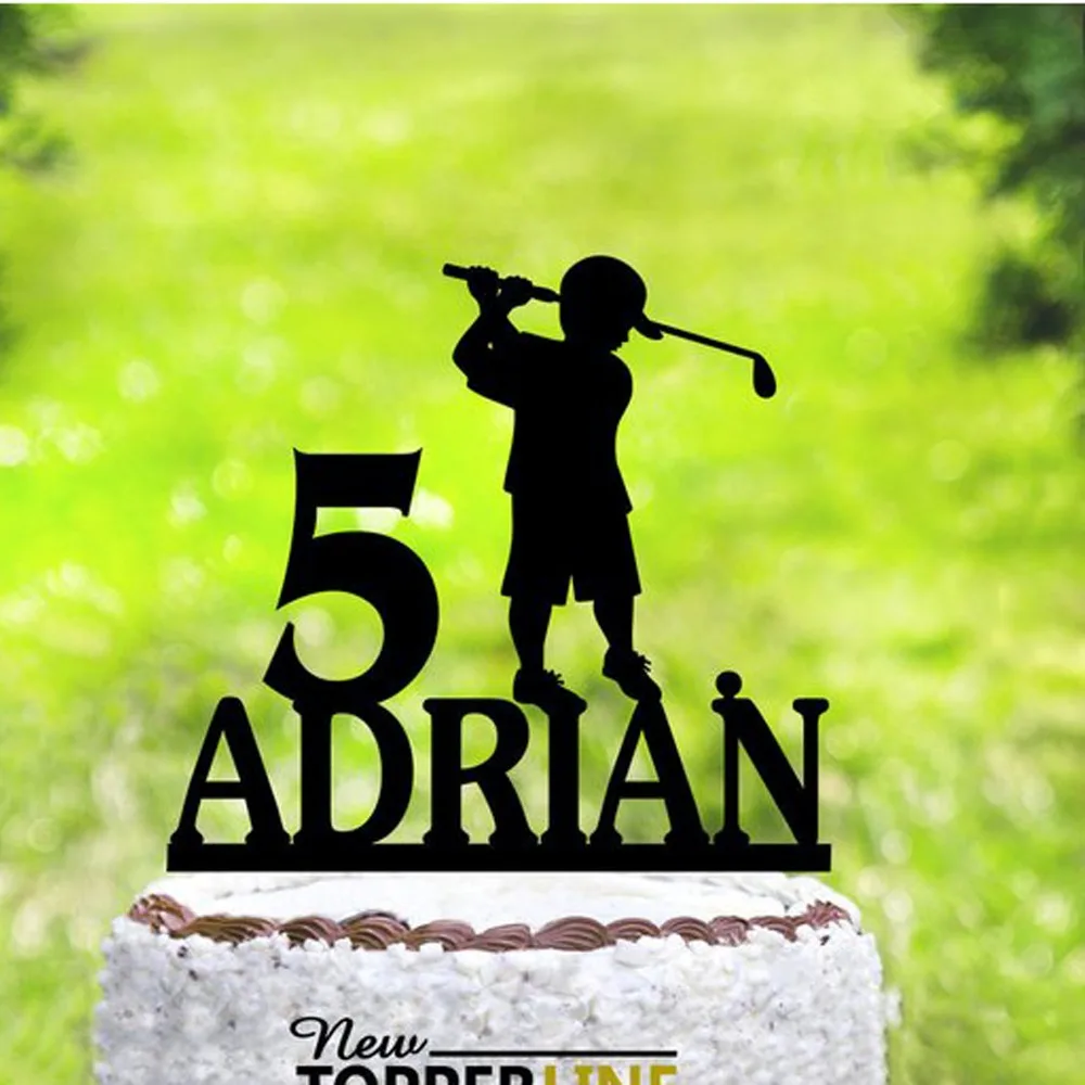Custom Name Happy Birthday Cake Topper Personalized baby show Children's Birthday Cake Topper, Party ,Golf Cake Topper