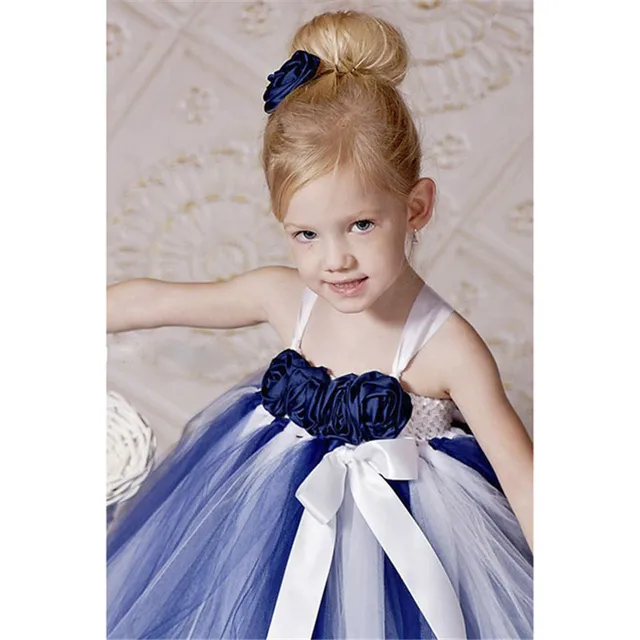 navy blue baby flower girl dresses