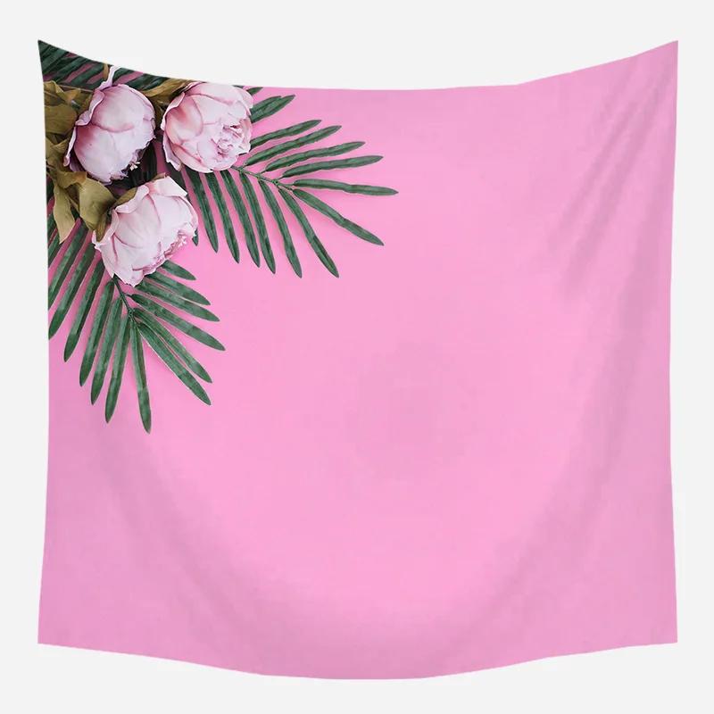 mling 1pcs 95*73cm Pink Romantic Wall Cloth Tapestry Polyester Hanging Wall Carpet Decorative Tablecloth Blanket Home Decor