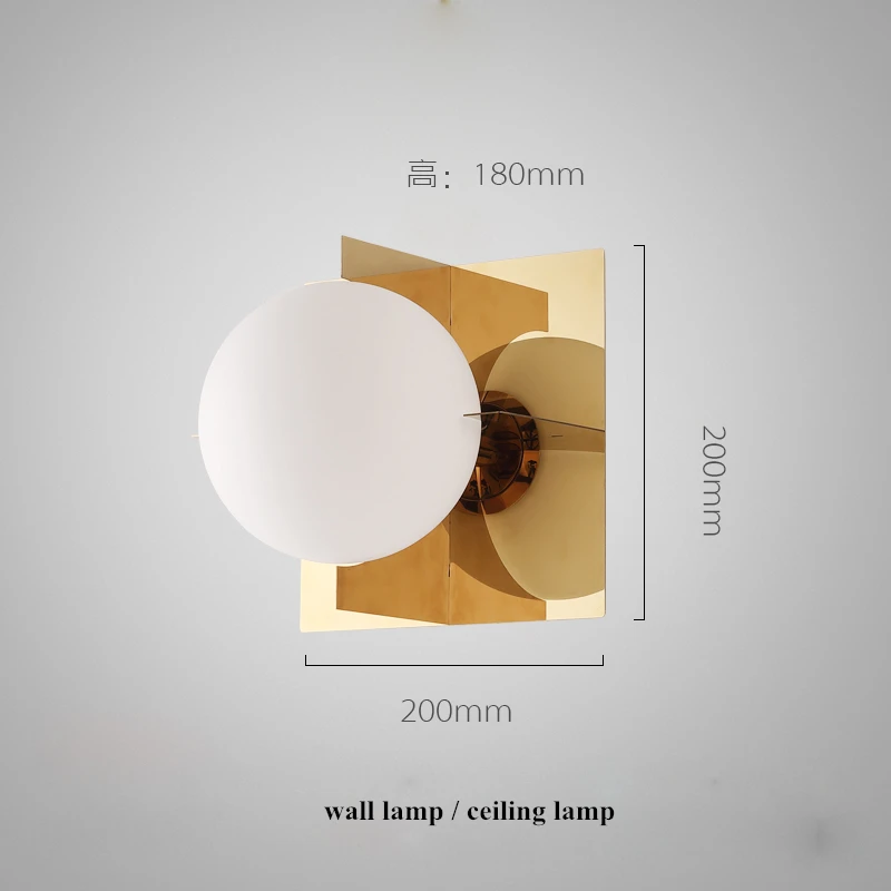 Скандинавский блеск пластина золотой металл светодиодная люстра G9 Luminaria подвеска в виде стеклянного шара внутреннее освещение, люстры Led Lampapras светильники - Цвет абажура: 1 light wall lamp