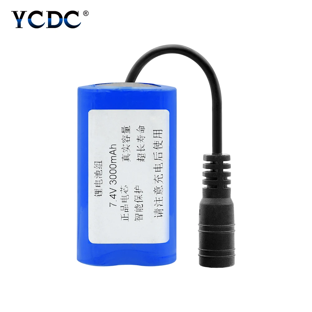 YCDC 7,4 V 8,4 V 3000mAh аккумулятор 18650 батарея 3Ah аккумуляторная батарея для велосипедных фар/CCTV/камеры/электрические инструменты