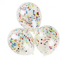 18 inch Clear Confetti Latex Balloon Birthday Party Suppliers Wedding Party Balloons Multicolor Round Paper Confetti